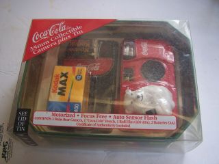 Vintage Coca - Cola 35mm Collectible Polar Bear Camera Film Tin Batteries