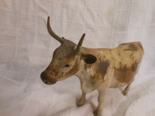 Fine Antique American Folk Art Carved And Painted Cow 2