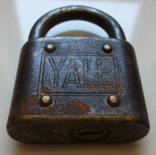 Old Yale Padlock No Key - Vintage - Vtg - Antique - Locks - Keys - Security - Collectible