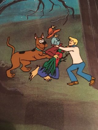 Scooby - Doo Production Animation Cel Featuring Scooby - Doo,  Fred Jones & Scarecrow