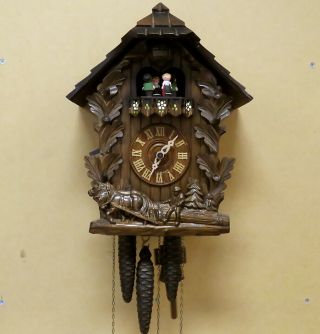 Vintage Schwarzwald German Black Forest Cuckoo Clock S Schneider Sohne Movement