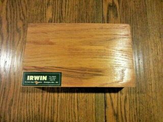 Vintage Irwin Auger 13 Piece Bit Set In Wood Box
