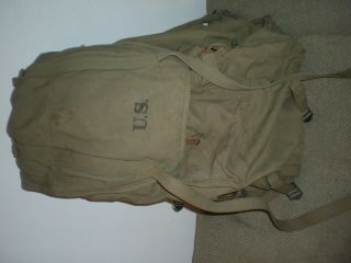 Vintage Us Army Military Backpack Canvas Bag With Frame