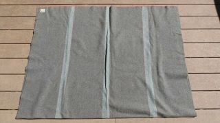 Vintage Ww2 Australian Military Gray Stripe Wool Blanket 1943 Vg
