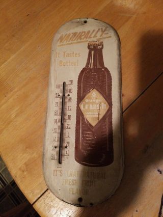 Vintage Orange Crush Metal Thermometer Gas Oil Soda Coca - Cola