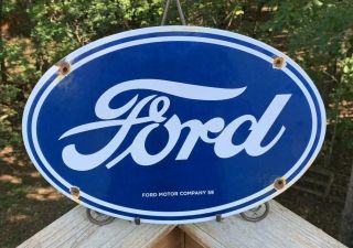 1958 Ford Porcelain Sign Oil Gas Vintage Performance Parts
