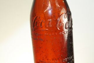 FRANKFORT IND AMBER COCA COLA STRAIGHT SIDE BOTTLE VERY SCARCE 2