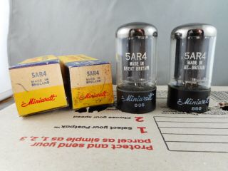 Tubes X 2 5ar4 Gz34 Vintage Miniwatt Uk,  Very Good Pair