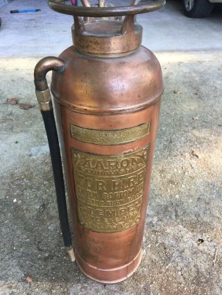 Antique Copper Fire Extinguisher Aaron Stempel St.  Lious