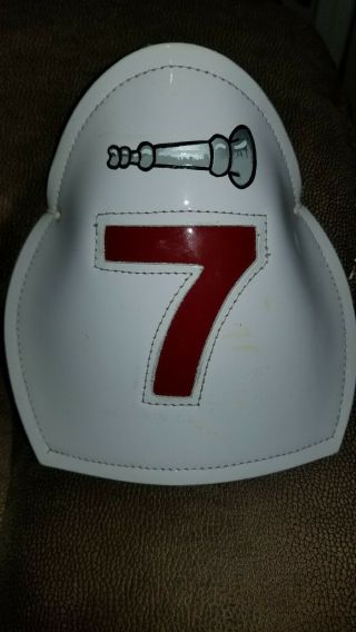 Boston Fire Leather Helmet Front Device Lieutenant Ladder 7