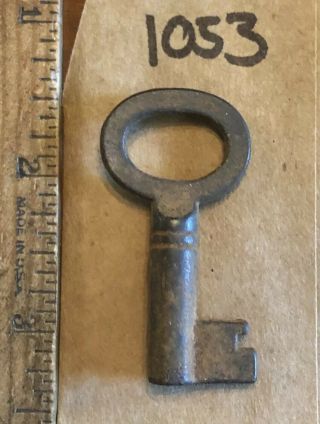 Old Cast Iron Or Steel Hollow Barrel Gate Key Skeleton Padlock Steampunk 1053