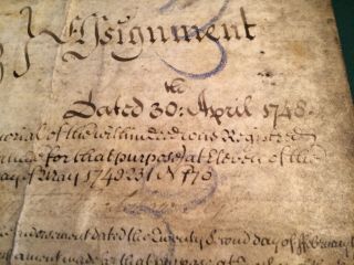 1748 English Indenture - Antique Document - - P1663