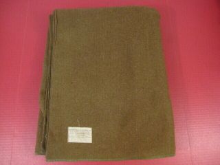 Wwii Era Us Army Brown Wool Blanket - Dated 1940 - Very