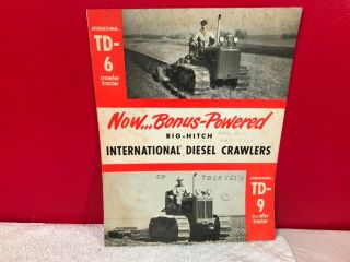 Rare 1958 International Harvester Diesel Crawlers Td - 9 Advertising Brochure