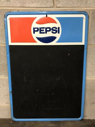 Vintage 1970’s Pepsi Cola Soda Menu Chalk Board Sign Stout Sign Co.  Pm1032