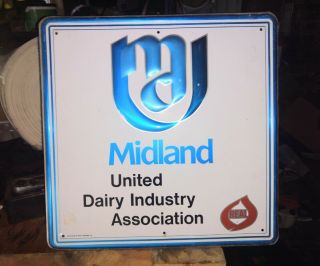 Midland United Dairy Industry Association Farm Sign Collector Metal Sign
