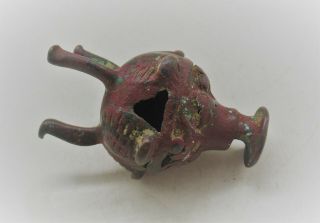 VERY UNUSUAL ANCIENT NEAR EASTERN BRONZE VESSEL POSSIBLY OIL LAMP 3
