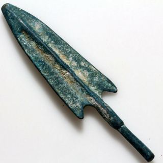 Scarce Mycenaean Bronze Long Shot Hooked Arrowhead Circa 1600 - 1100 Bc