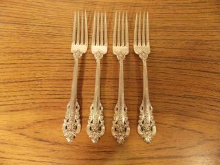 4 Wallace Grande Baroque Sterling Silver True 8 " Large Dinner Forks