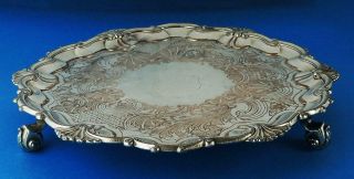 VICTORIAN OLD SHEFFIELD PLATE Footed SALVER c1840 WALKER KNOWLES 3 Towers Crest 2