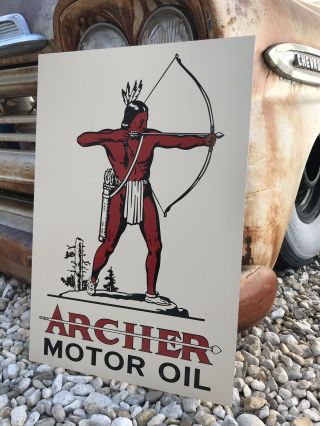 Antique Vintage Old Style Archer Motor Oil Sign