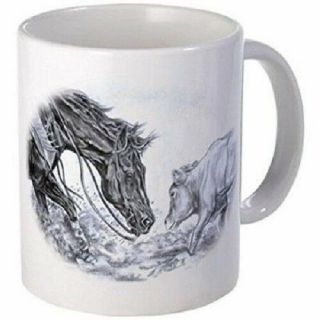11oz Mug Cutting Horse - Printed Ceramic Coffee Tea Cup Gift