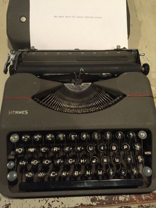 Vintage Hermes Rocket Baby Typewriter Paillard Switzerland Portable Typewriter