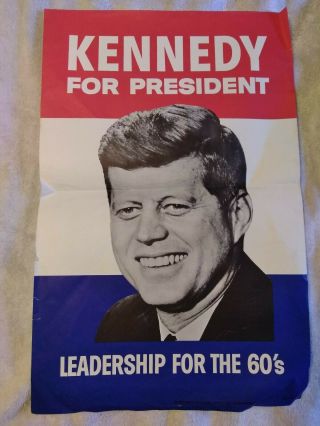 John F Kennedy For President Campaign Poster Leadership For The 1960 