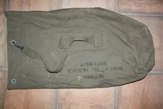 Vintage Us Military Issue Ww2 Dated 1943 Canvas Duffle Bag Dg12