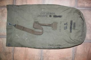 Vintage Us Military Issue Ww2 Dated 1944 Canvas Duffle Bag Dg13