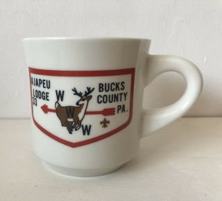 Ajapeu Www Lodge 33 Boy Scout Coffee Mug Bucks County Pa Red Arrow & Deer Antler