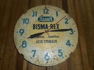 Vintage Telechron Bisma - Rex Rexall Pharmacy Drug Store Advertising Clock