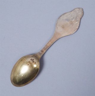 Antique 1913 Danish A Michelsen Sterling Silver Enamel Bethlehem Christmas Spoon 2