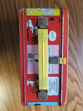 Vintage 1965 Peanuts Lunch Box Tin with Thermos Charlie Brown Snoopy 2