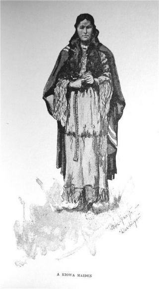 1892 A Kiowa Maiden Indian Print By Frederic Rimington Oklahoma History