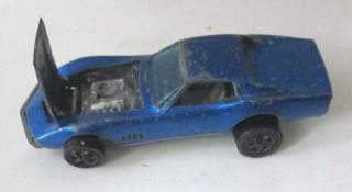 Vintage 1967 Mattel Hot Wheels Red Line Custom Corvette Metallic Blue