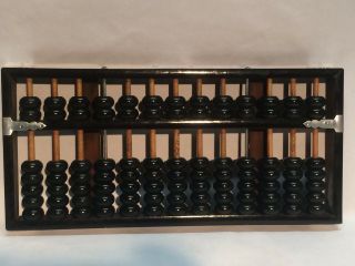 Vintage Lotus Flower Brand Abacus 13 Rods W/ 11 Wood & 2 Metal & 91 Wood Beads
