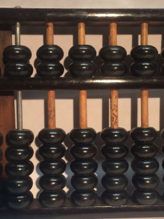 Vintage Lotus Flower Brand Abacus 13 Rods w/ 11 Wood & 2 Metal & 91 Wood Beads 3