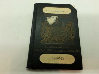 1950 British Uk Passport With Visas: Amg,  France,  Holland,  Portugal,  Spain