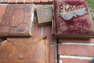 Three Cdv/cabinet Photo Albums And 1.  8 Pounds Of Early 1800s Letters/ephemera.