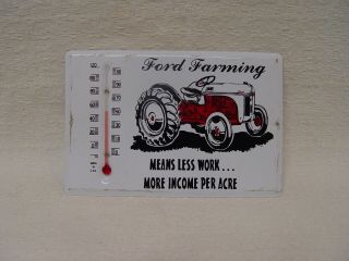 Vintage Ford Tractors Farming Tractor Metal Advertising Thermometer Sign