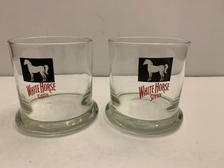 (2) White Horse Scotch Whiskey Glasses Weighted Bottom