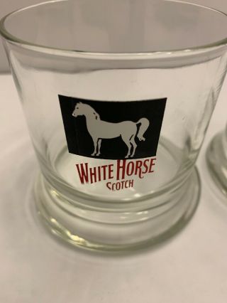(2) White Horse Scotch Whiskey Glasses Weighted Bottom 2