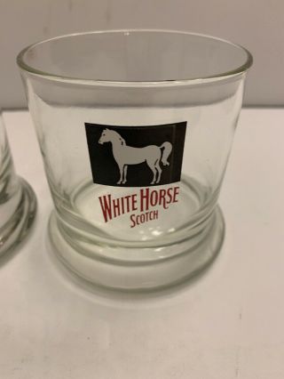 (2) White Horse Scotch Whiskey Glasses Weighted Bottom 3