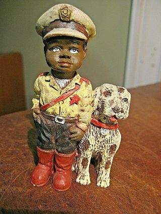 Black Americana Policeman & Dog Memorabilia Souvenir 3.  75 "