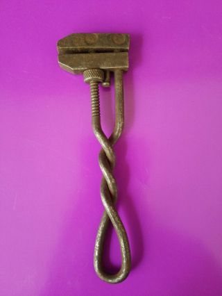 Vintage 6 " Twisted Handle Adjustable Monkey Wrench Antique Hand Tool