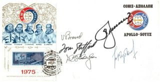 Apollo - Soyuz Fdc Signed By Usa And Russia Crews.