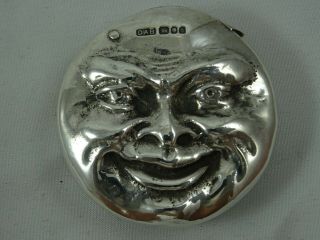 Double Faced `man In The Moon` Solid Silver Vesta Case,  1988,  56gm