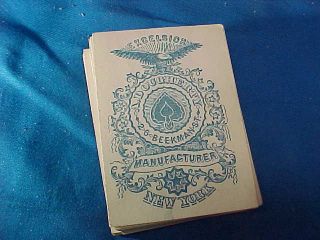 19thc Victorian Era Excelsior Numberless Playing Card Deck By A.  Dougherty