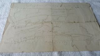 1831 Hand Drawn Map Of Mifflin County,  Pa Clear And Easily Readable Drawn In Ink